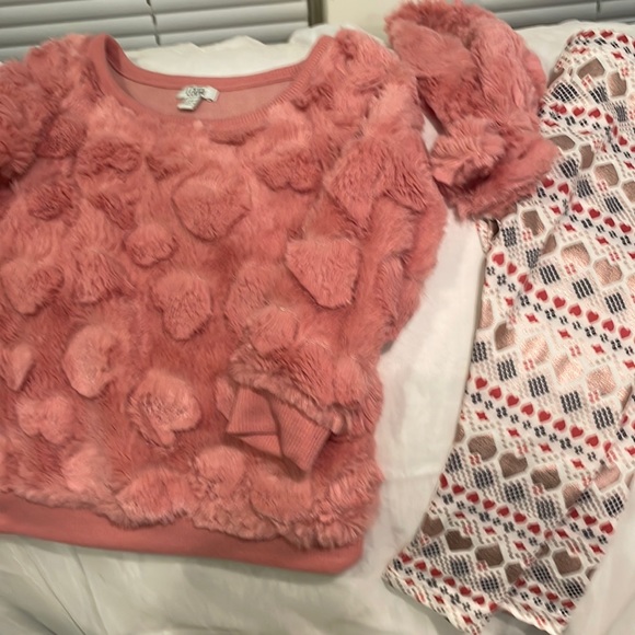 3 pc laughing LLAMa 18 months shrimp fuzzy long sleeves top headband leggings - Picture 1 of 3